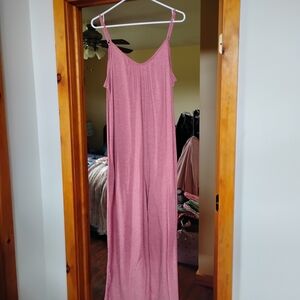 Elegant Pink Sleeveless Maxi Dress
